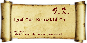 Ignácz Krisztián névjegykártya
