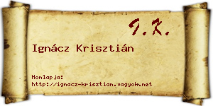 Ignácz Krisztián névjegykártya